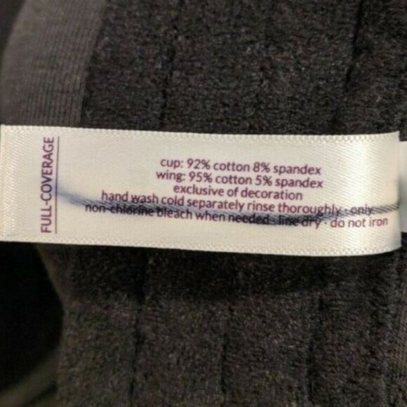 Lane Bryant Cacique Womens Bra Full Coverage Cotton Blend Size 38F Black - Picture 6 of 6